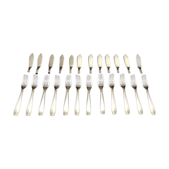 12 cutlery at art deco fish Christofle Atlas