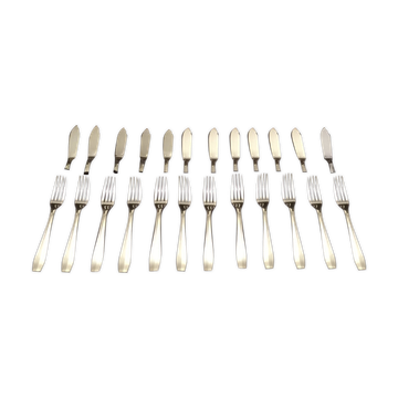 12 cutlery at art deco fish Christofle Atlas