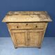 Old marbled ochre yellow French farmhouse cabinet