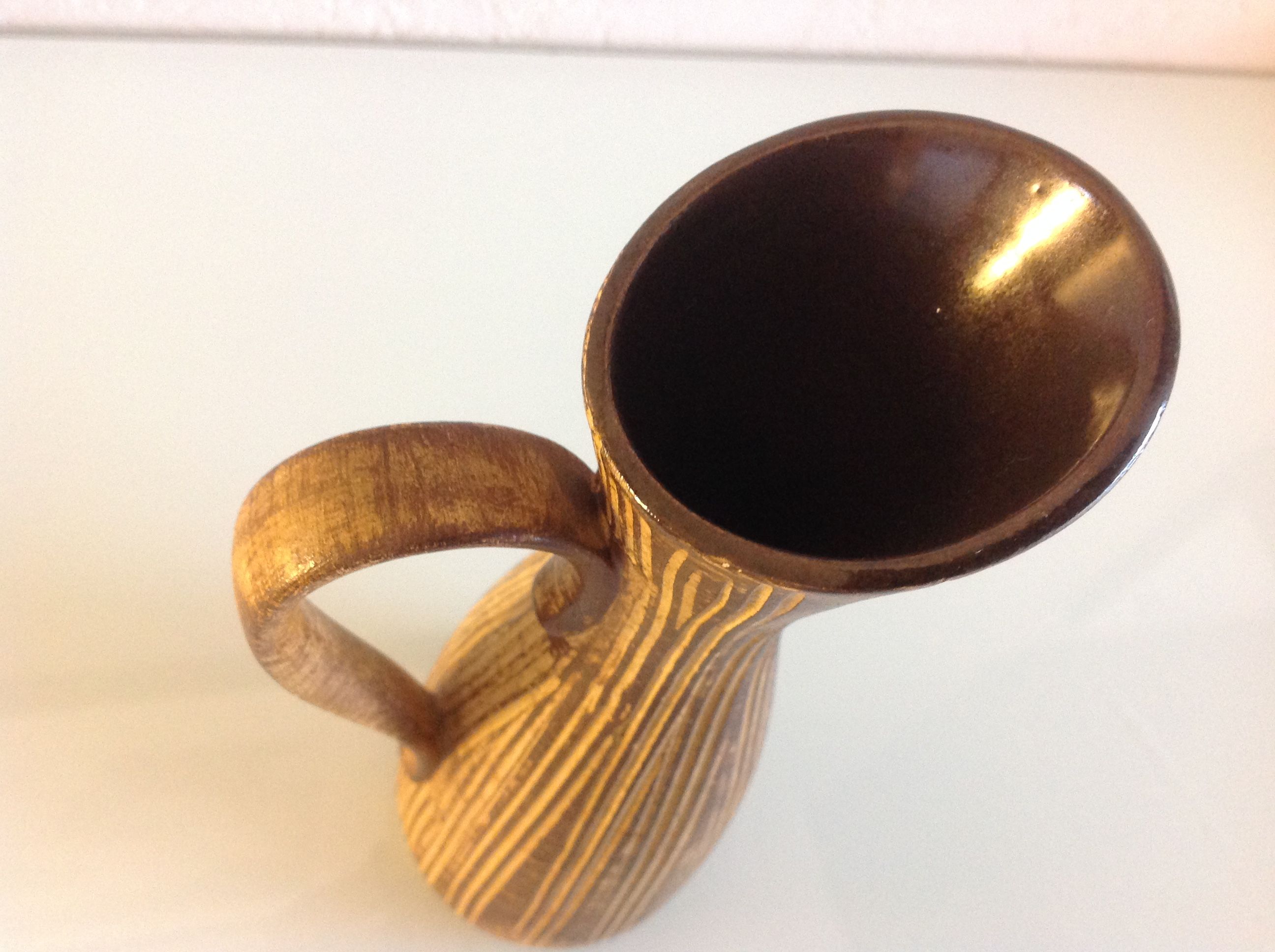 Soliflore vase in cermal Fat Lava beige by Dumler - Beiden / vintage 60-70