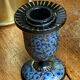 Pair of Kashmiri candlesticks, lacquered papier-mâché