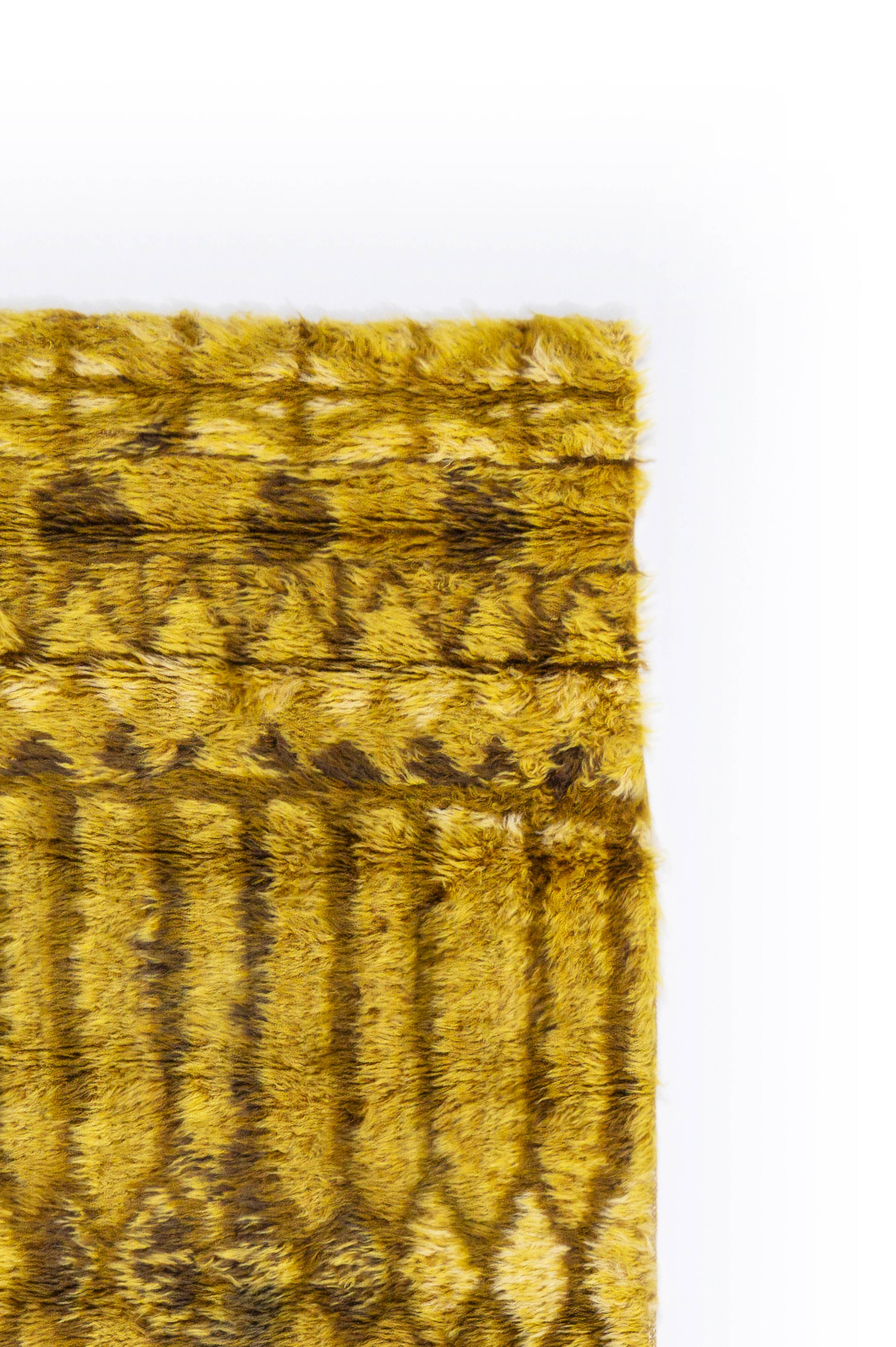 Scandinavian style 20th century modern rya rug. 135x66 cm (53x26 in).