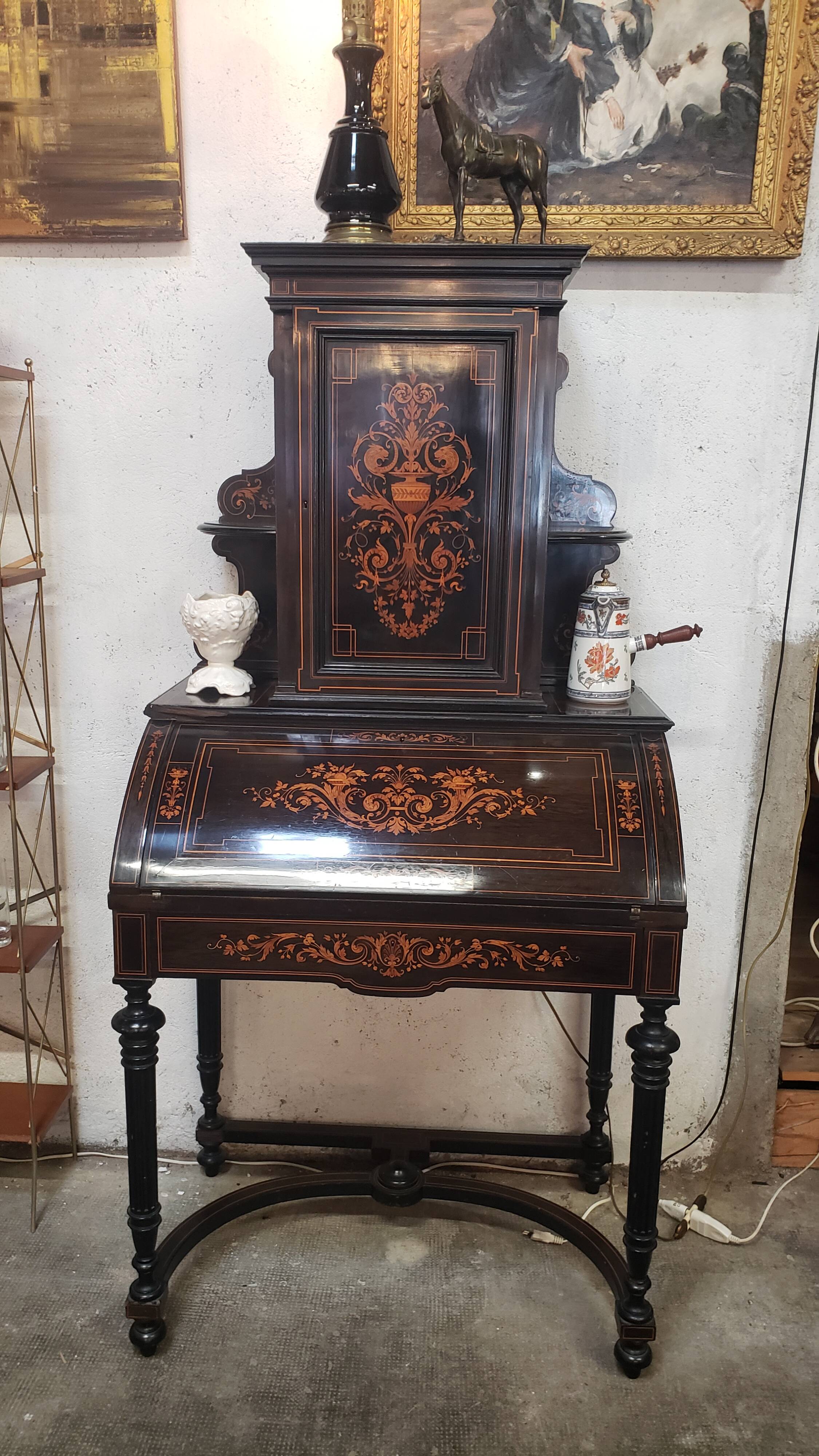 Napoleon III happiness of the day desk in blackened wood