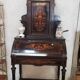 Bureau bonheur du jour Napoléon III en bois noirci