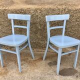 Paire de chaises en bois troquet