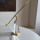Brass and plexiglass desk lamp from the 80s