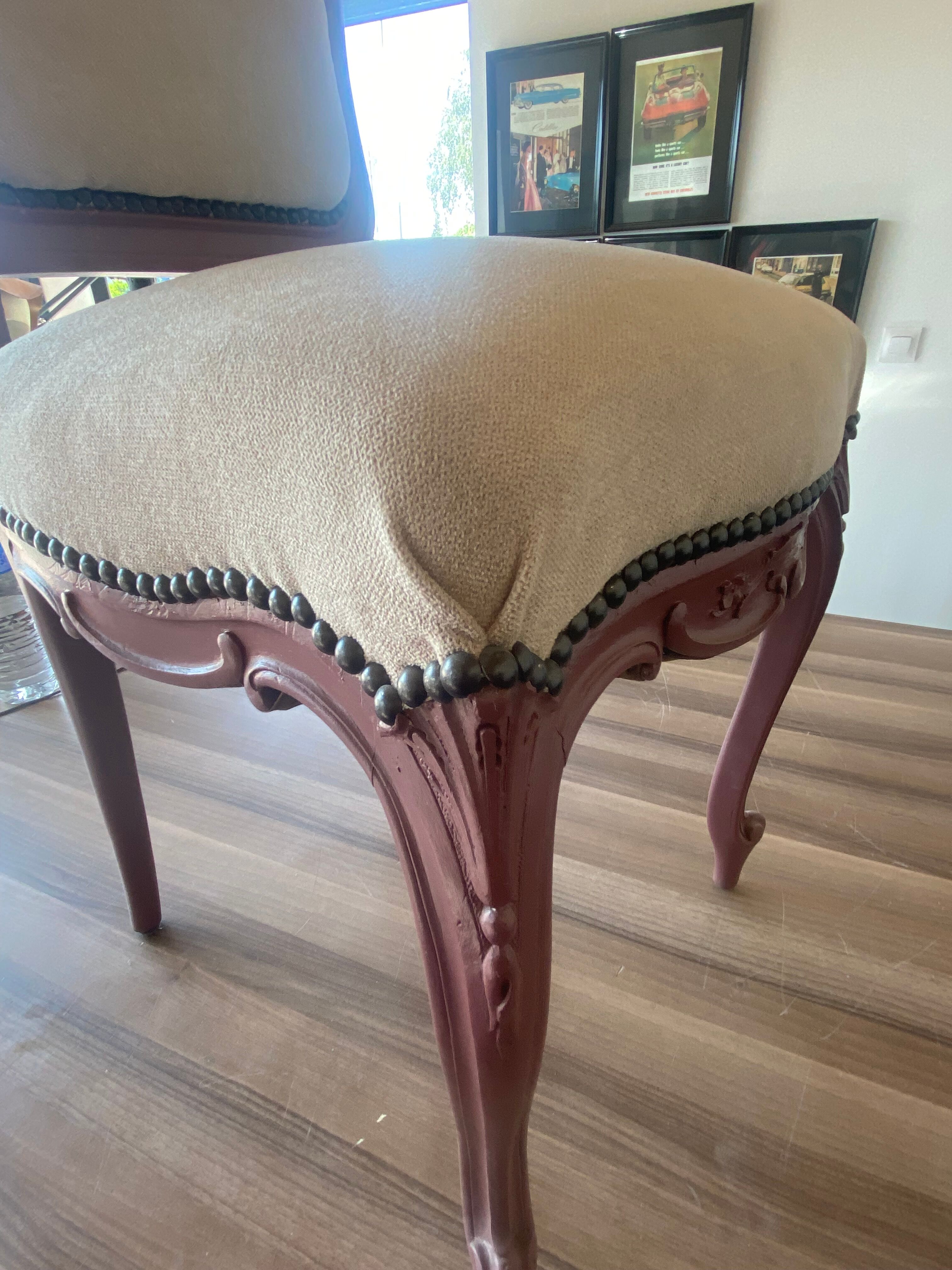 Pink and beige medallion chair