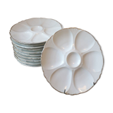 12 huitres porcelain plates from Limoges circa 1970