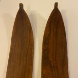 Pair of vintage wooden skis