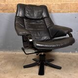 Fauteuil pivotant Skalma avec repose-pieds design danois