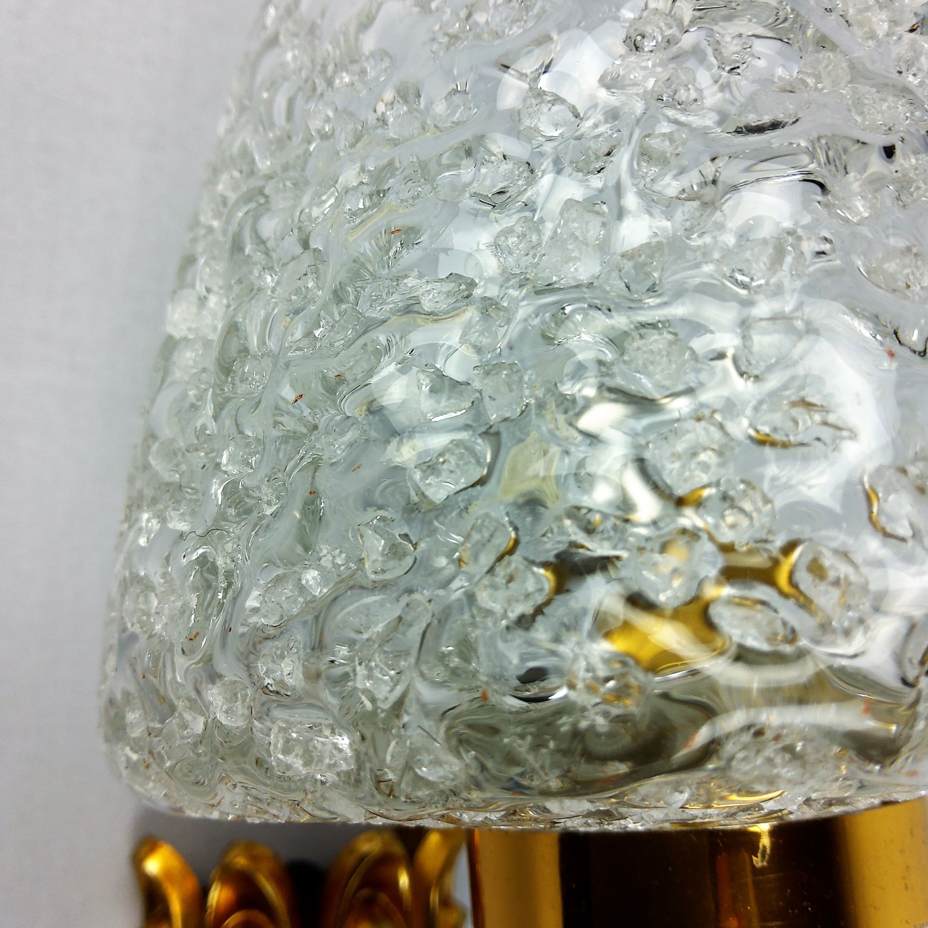 Vintage Murano and 1960 gold metal wall light
