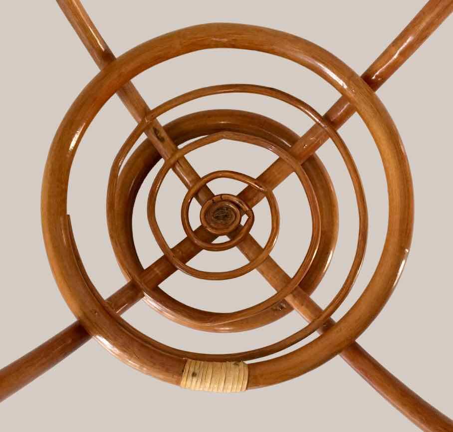 Rattan and smoked glass coffee table 1970