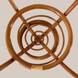 Rattan and smoked glass coffee table 1970