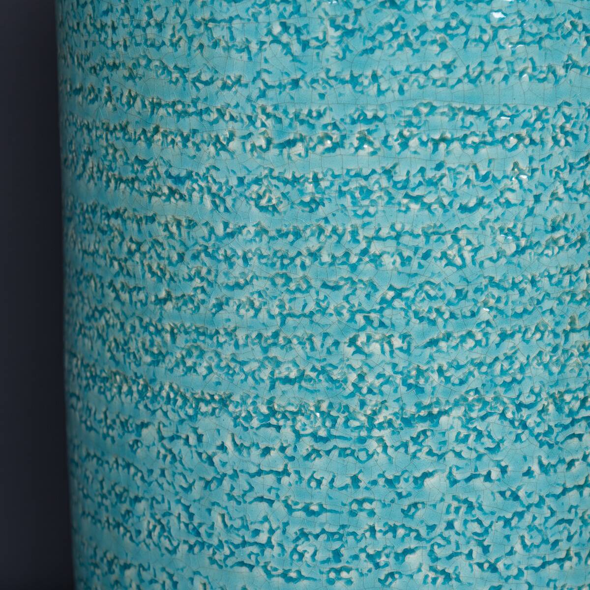 Paire de lampes de table en céramique bleue vintage française des années 1970