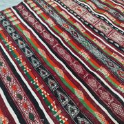 Vintage kilim rug woven and embroidered by hand