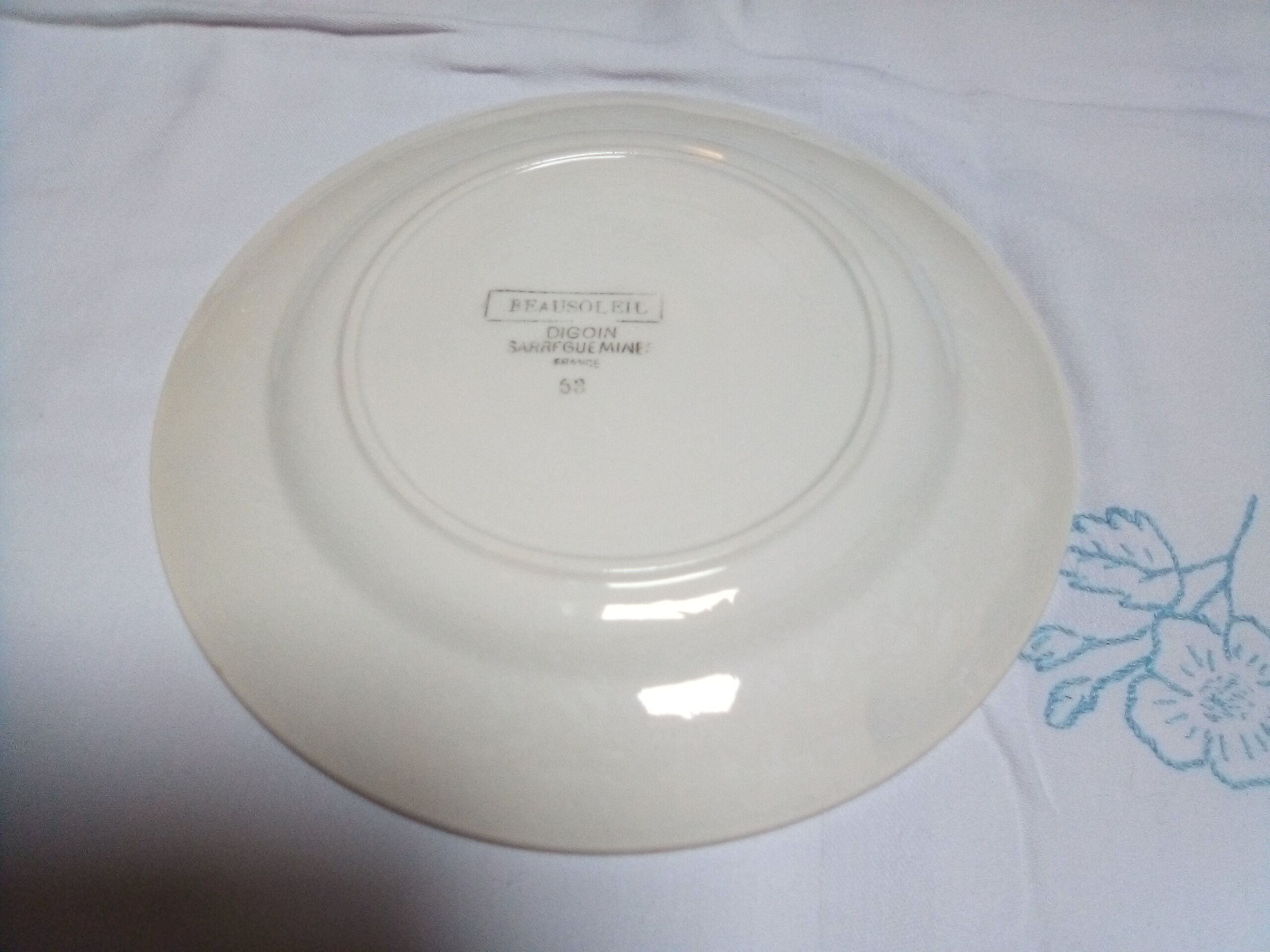 4 Beausoleil Digoin Sarreguemines dessert plates