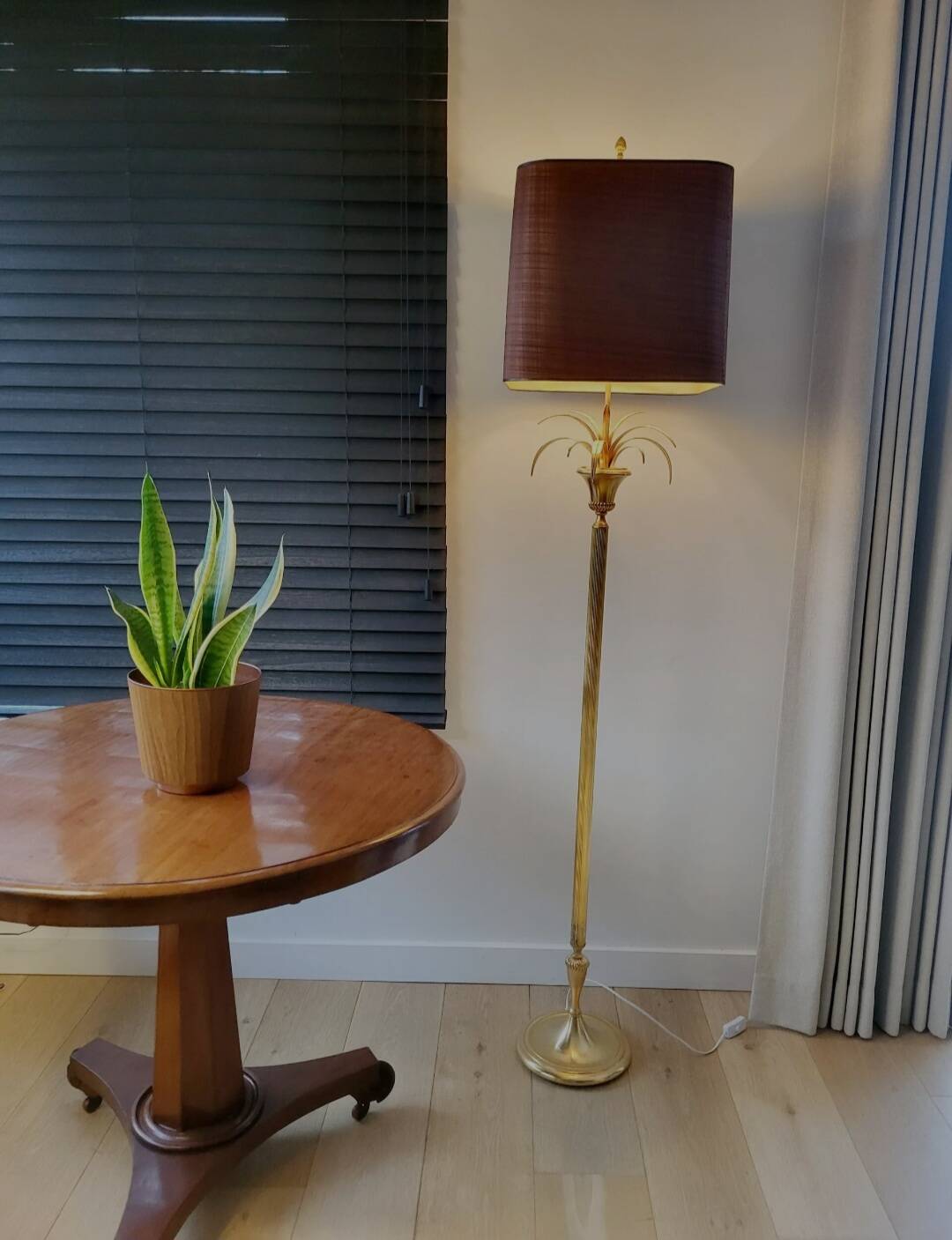 Hollywood regency vloerlamp, pineapple tree, Boulanger 1970