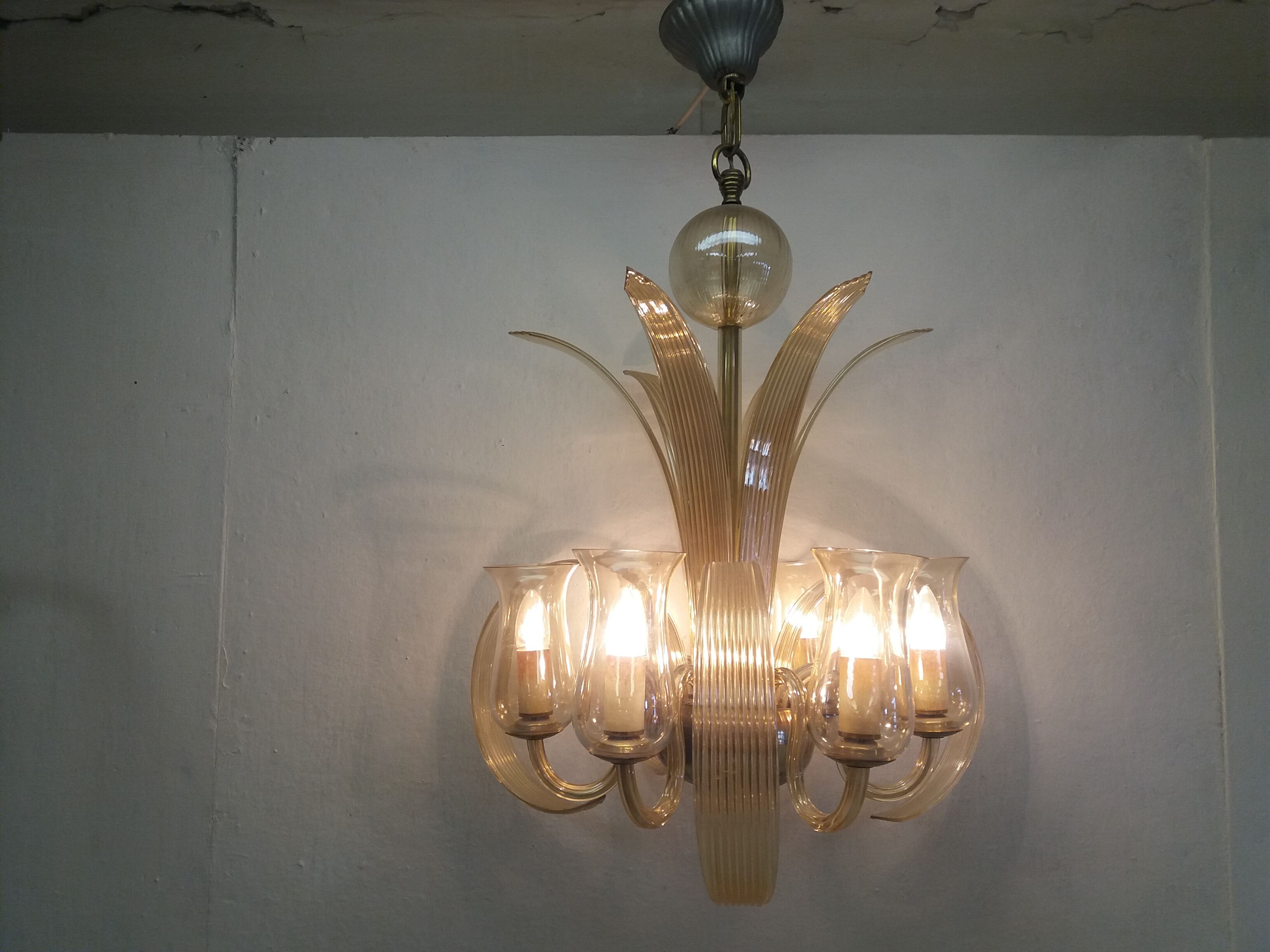 1930 Ardeco glass chandelier, Czechoslovakia