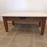 Farmhouse style coffee table, pitch pine base