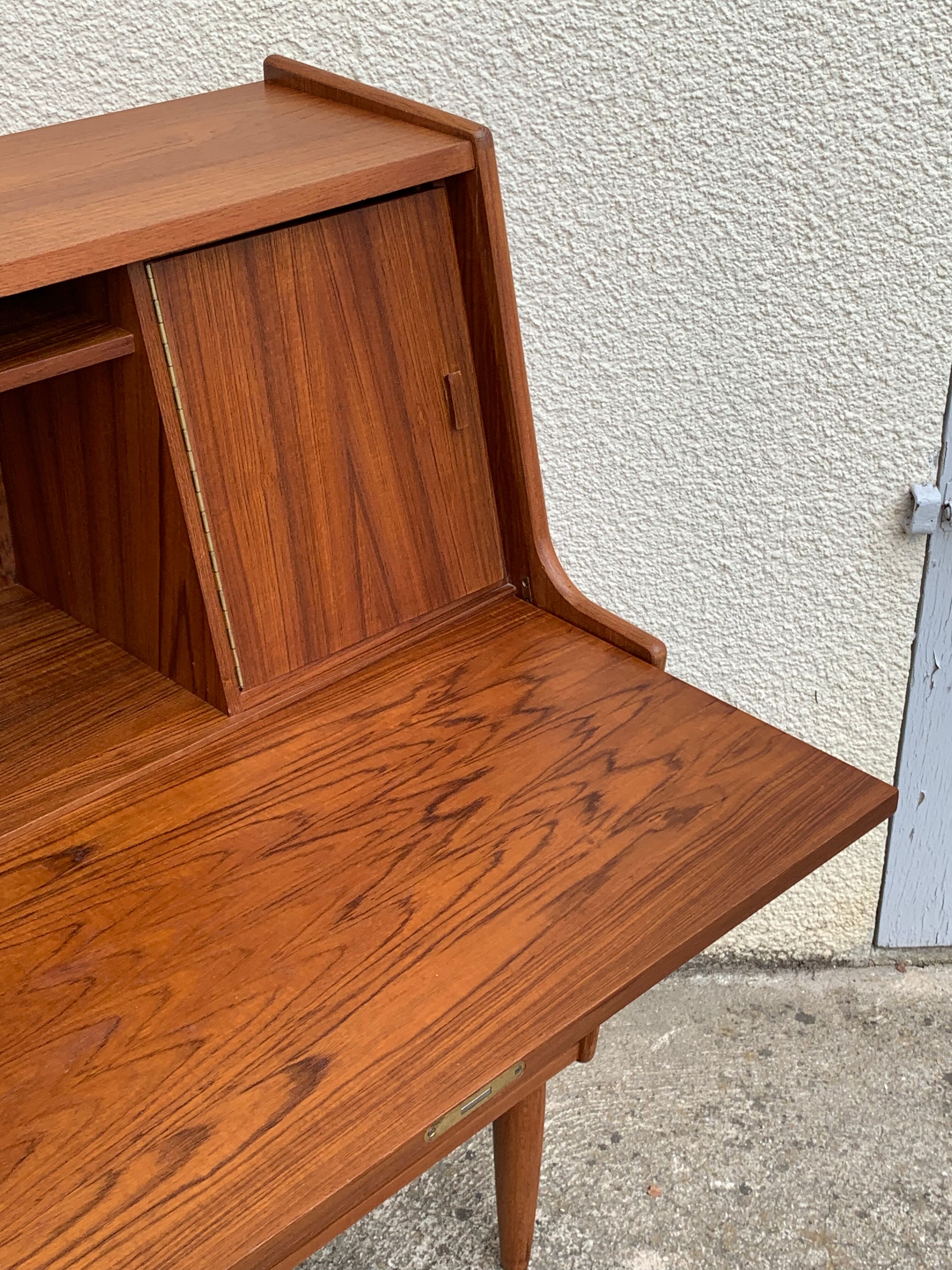 Secretary chest of drawers Teak by Arne Wahl Iversen for Falster Modelfabrik 1960