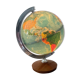 Bright vintage world map with wooden foot