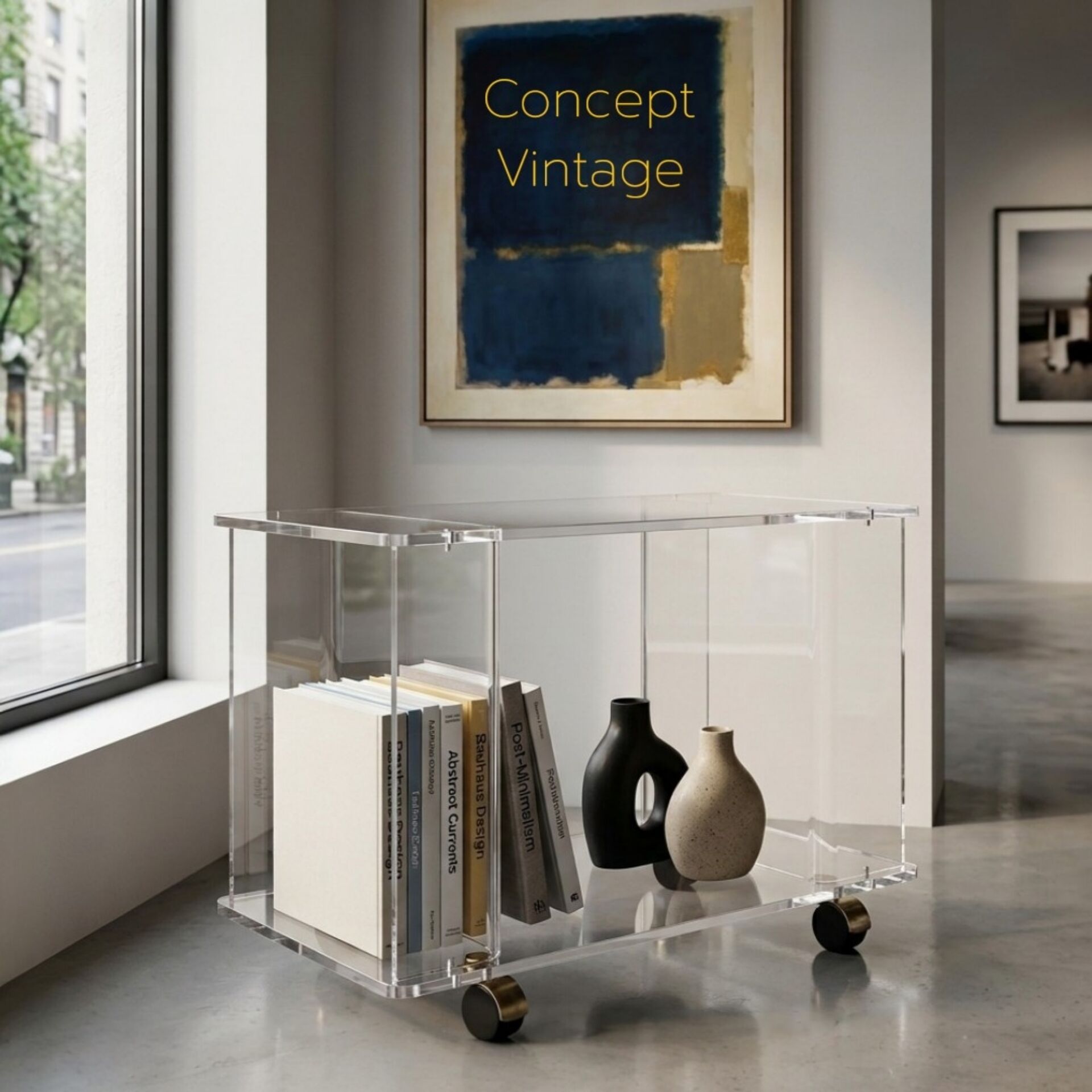 Iconic dessert in transparent Lucite – Attributed to David Lange