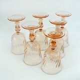 6 Rosaline wine glasses Luminarc Arcoroc France - vintage 80s