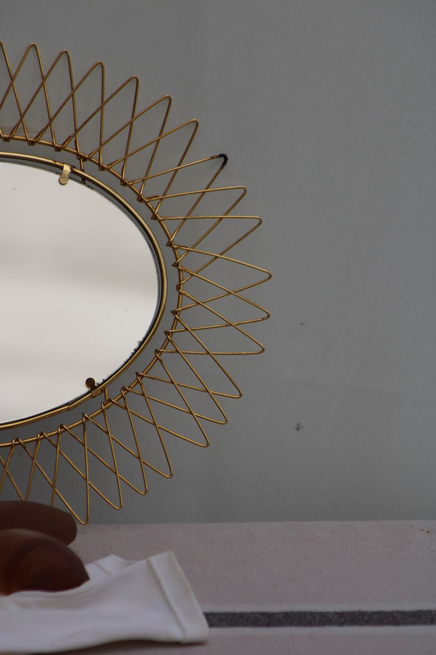Gilded metal mirror