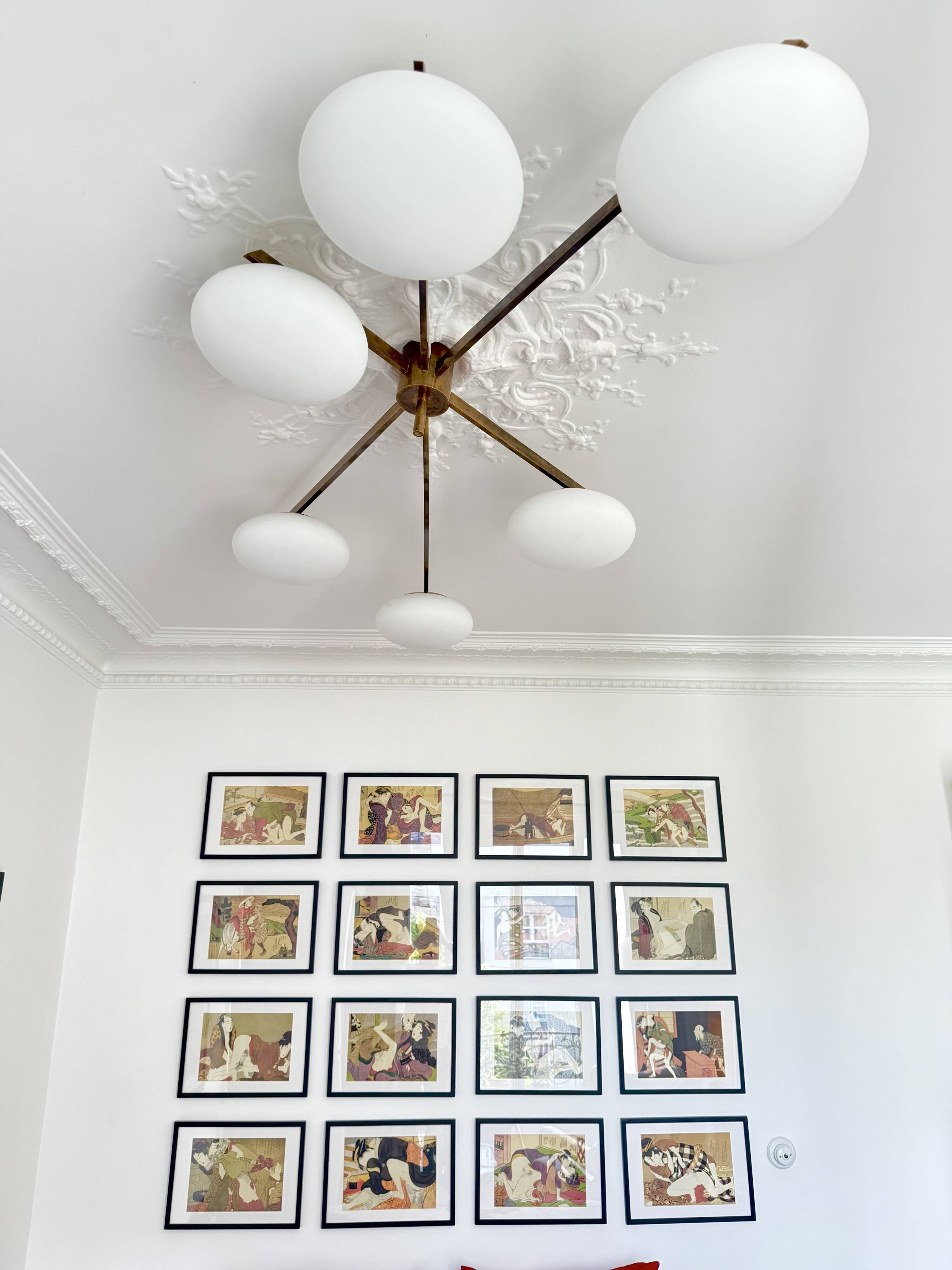 Angelo Lelii lustre plafonnier modèle 6 lune édition arredoluce