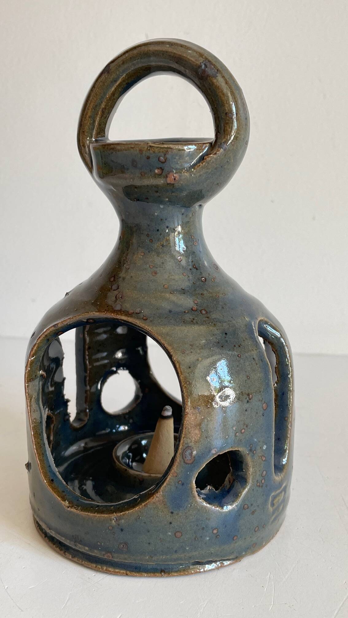 Vintage Handcrafted Stoneware Candle Holder