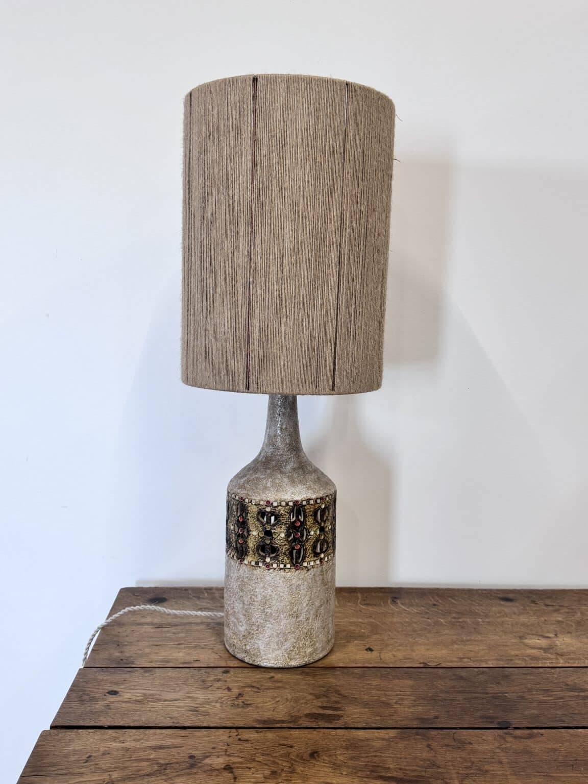 Raphael Giarrusso ceramic lamp with rope shade