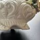 Capodimonte-style porcelain lidded sugar bowl with floral relief