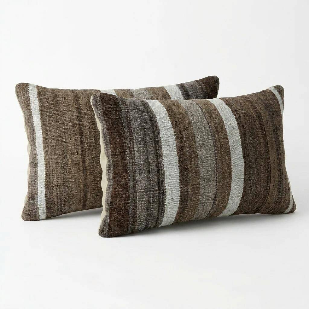Set of 2 vintage kilim cushion covers 28x51 cm