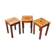 3 Wooden stools. (beech) slats and ease handle