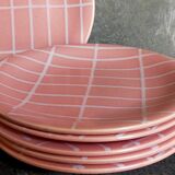 Six assiettes à dessert en céramique de Longchamp vintages
