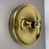 Large 39cm golden charlotte perriand style disc wall lights, germany 1960s