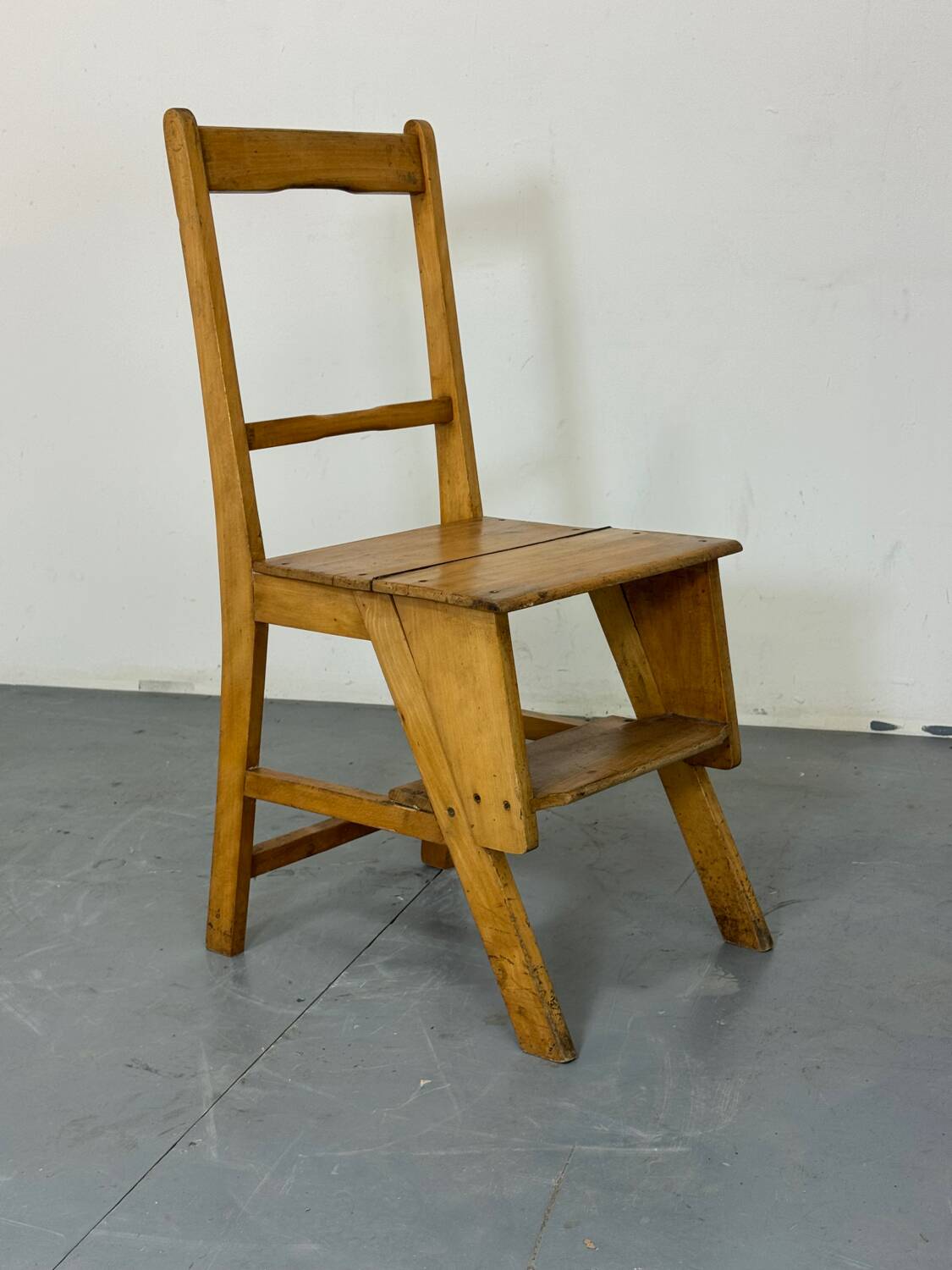 Vintage aesthetic Metamorphic library stairs chair, 1930s