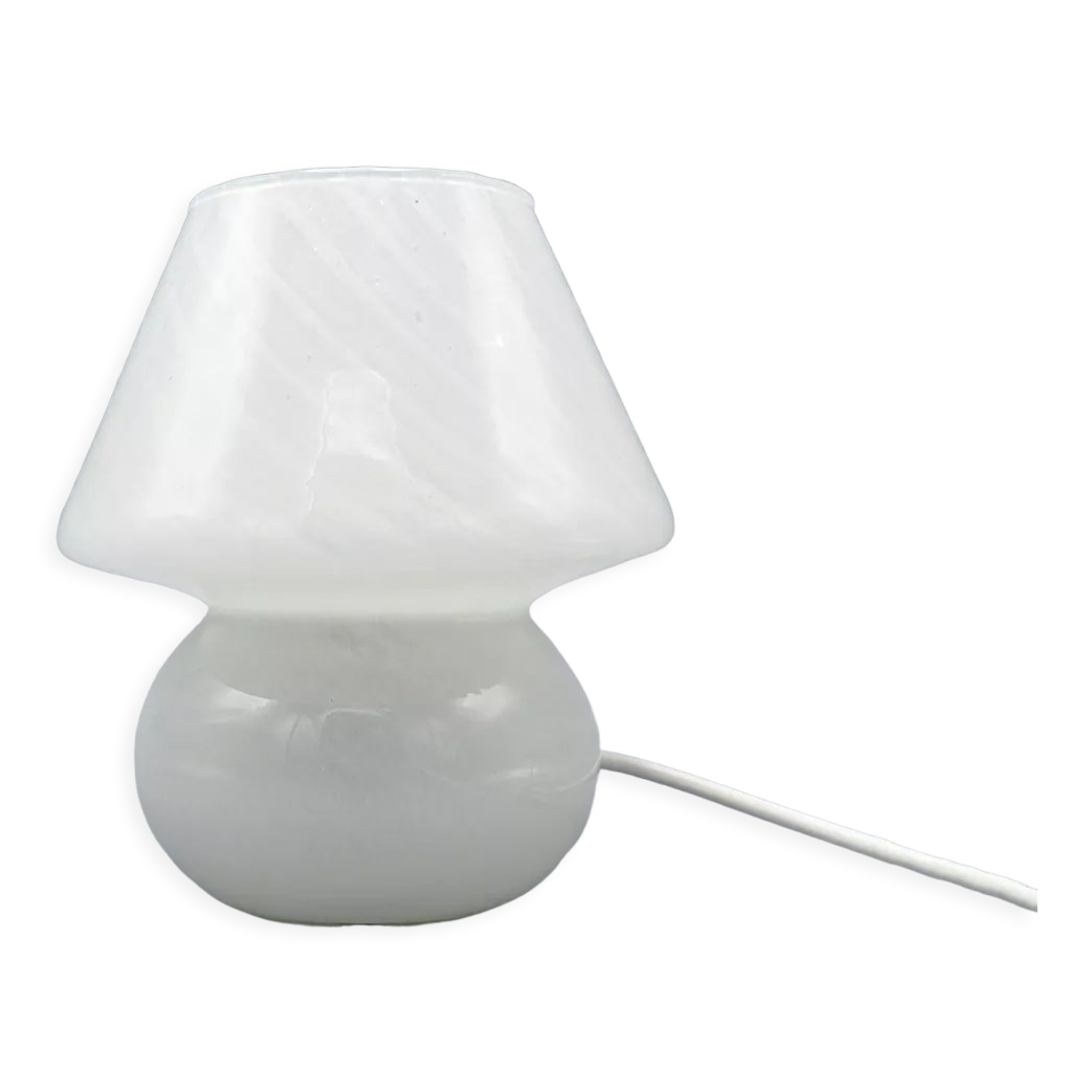 Vintage mushroom table lamp in grey murano glass, 1970s