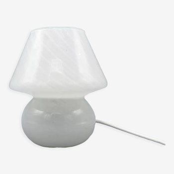 Lampe de table champignon en verre gris de Murano, années 1970