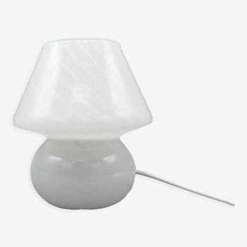 Vintage mushroom table lamp in grey murano glass, 1970s