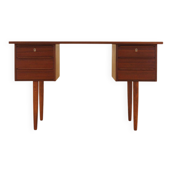 Bureau en teck, design danois, années 1970, fabriqué au Danemark