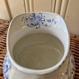 Art deco, broc pitcher iron earth bouquets creil montereau