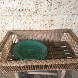 Rectangular wicker flat basket