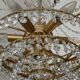 Waterfall chandelier with crystal grapevines and golden aluminum 60s-70s