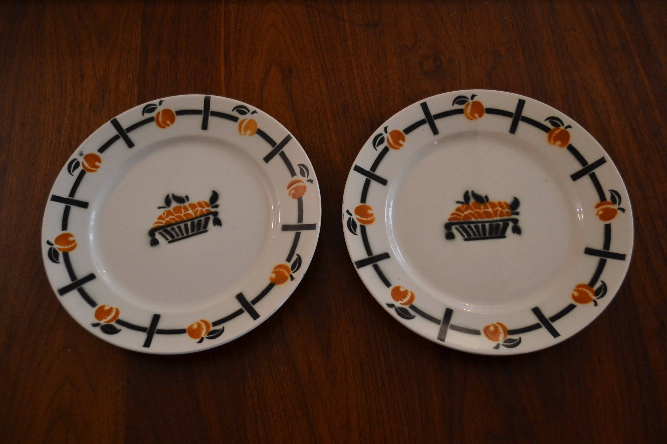 Set of 2 Badonviller plates/ apricot