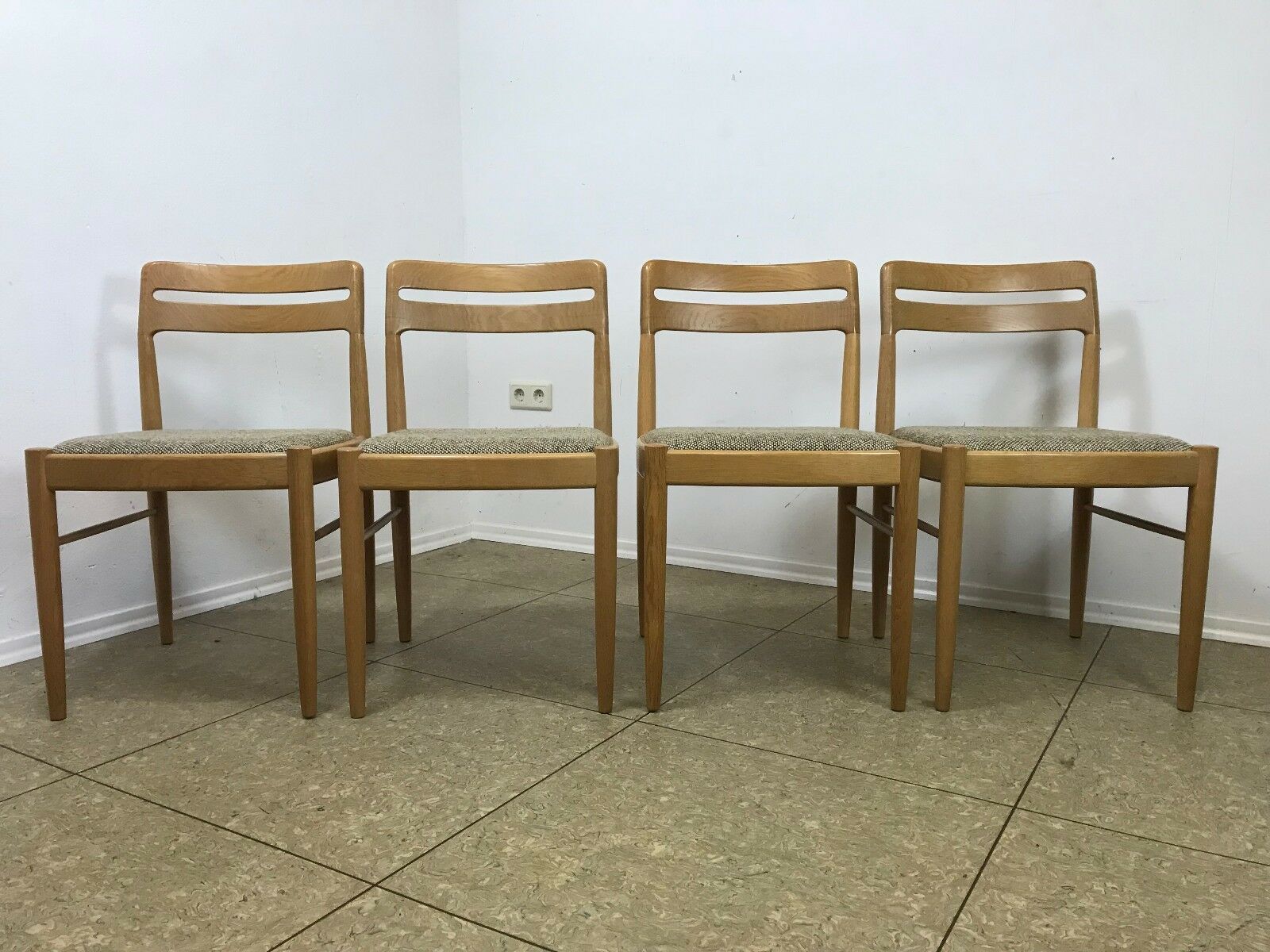 Oak dining chairs by Danish designer HW Klein for Bramin