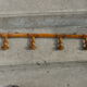 Bamboo style wooden coat holder 40s, 8 hooks