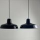 Pair of enamelled industrial workshop suspensions