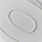 Assiette ovale en céramique blanche avec relief 3D de fruits de mer, design italien Siro, vintage des années 1980, 48 x 32 cm.