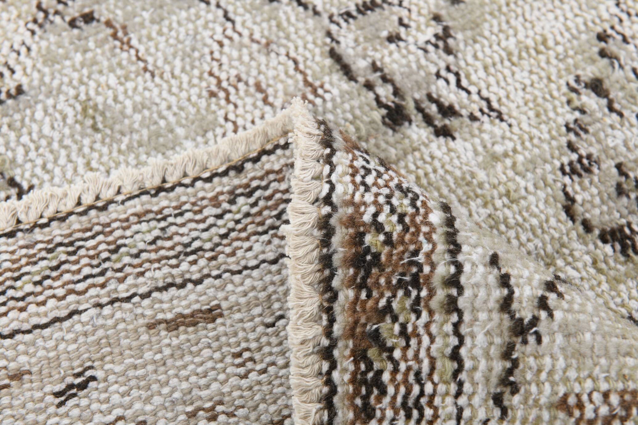 5x9 Brown & Beige Madallion Pattern Vintage Rug, 171x267Cm